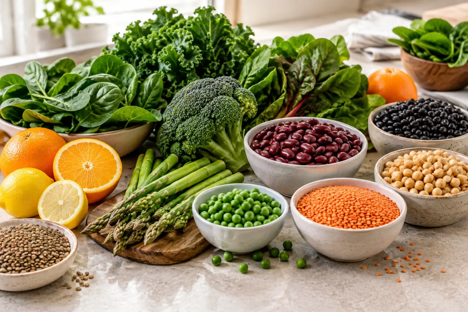 Café da manhã nutritivo e suplemento pré-natal em uma cena relacionada ao planejamento da gravidez.